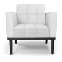 Ver imagem 6 de Poltrona Decorativa Karen Pés Fixo em Madeira Preto Pu Branco G19 - Gran Belo