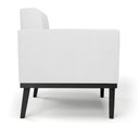 Ver mais imagens de Poltrona Decorativa Karen Pés Fixo em Madeira Preto Pu Branco G19 - Gran Belo