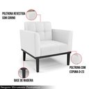 Ver imagem 3 de Poltrona Decorativa Karen Pés Fixo em Madeira Preto Pu Branco G19 - Gran Belo