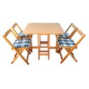 Ver mais imagens de Conjunto Prático Mesa e 4 Cadeiras Dobrável Mel, Estofado Bar-cozinha-lazer-varanda ( Quadrado Oval