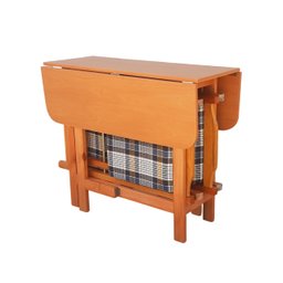 Conjunto Prático Mesa e 4 Cadeiras Dobrável Mel, Estofado Bar-cozinha-lazer-varanda ( Quadrado Oval - 5