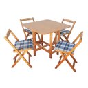 Ver imagem 4 de Conjunto Prático Mesa e 4 Cadeiras Dobrável Mel, Estofado Bar-cozinha-lazer-varanda ( Quadrado Oval