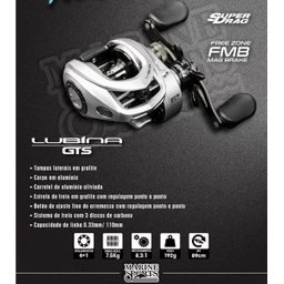 Carretilha Marine Sports Lubina GTS Nova - 7 Rolamentos - Direita - 7