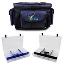 Ver imagem 1 de Bolsa Apetrecho Rígida G + 2 Estojos Grande C/ 24 Divisões - Life Pesca - Cor Azul