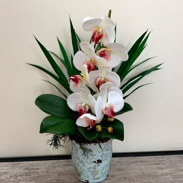Kit 3 Orquídeas Artificiais de Silicone + 3 Folhas de Orquídeas Quantidade:6 - 5