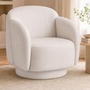 Ver imagem 2 de Poltrona Decorativa Oliva Base Giratória Courino Off White - Sallar Home