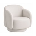 Ver imagem 1 de Poltrona Decorativa Oliva Base Giratória Courino Off White - Sallar Home