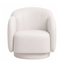Ver imagem 5 de Poltrona Decorativa Oliva Base Giratória Courino Off White - Sallar Home