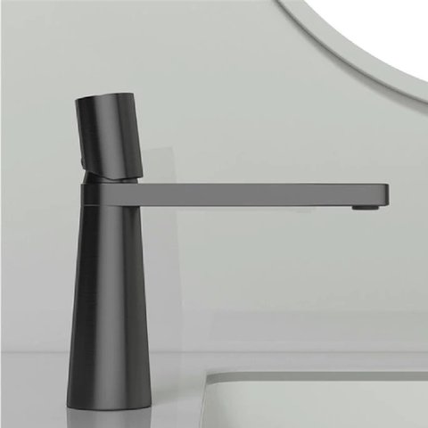 Torneira Pia Cuba Banheiro Monocomando Baixa Cinza Ca8201cz Luuk Young