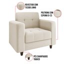 Ver imagem 6 de Kit 01 Sofá 3 Lugares e 02 Poltronas Arezzo Linho Pés Chanfrado Tabaco - D’Rossi A19 Bege