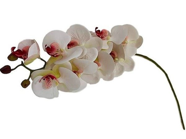 Kit 3 Flores Artificiais Orquideas de Silicone 3D Branco com Rosa Cor:Rosa - 2
