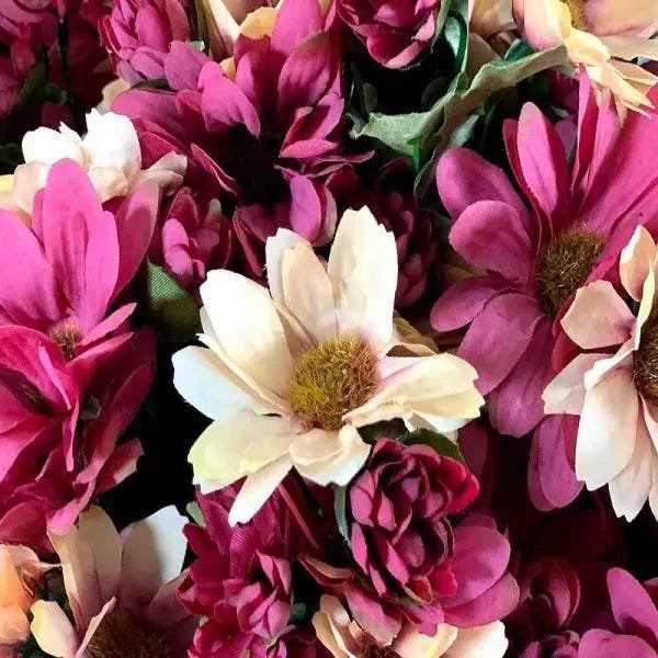 Flores Artificiais Kit com 3 Buques de Margaridas para Decoração Rústica - 2