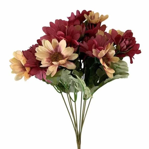 Flores Artificiais Kit com 3 Buques de Margaridas para Decoração Rústica - 1