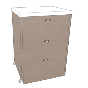 Mesa Multiuso Projeto Camarim Madeirado com Assento Estofado Branco/ Hunter