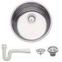 Ver imagem 1 de Cuba Redonda Tramontina Luna 38 Bl Standart em Aço Inox Polido 38 Cm com Válvula e Sifão 94075507