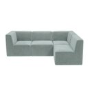 Ver imagem 2 de Sofá a Vácuo Modular Boucle Kit 4 Peças 2 Cantos + 2 Meios Espuma Premium Sala na Caixa 2,31m - Verd