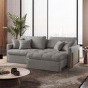 Ver imagem 4 de Sofá Cama A230 3L Retrátil e Reclinável 200cm Cinza Linho Meu Sofá Online