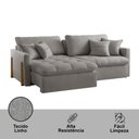 Ver imagem 6 de Sofá Cama A230 3L Retrátil e Reclinável 200cm Cinza Linho Meu Sofá Online