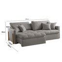 Ver imagem 2 de Sofá Cama A230 3L Retrátil e Reclinável 200cm Cinza Linho Meu Sofá Online