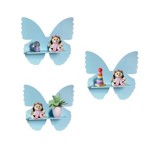 Trio de Prateleira Borboleta - Mdf, Design Criativo e Versátil para Decoração