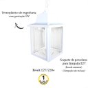Ver imagem 3 de 2 Pendente Externo Colonial Injetado Branco Alz16
