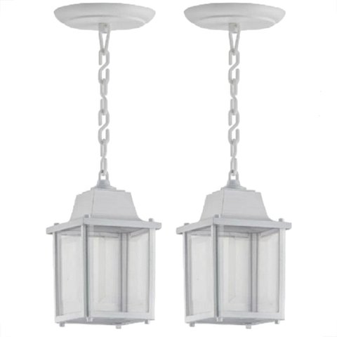 2 Pendente Externo Colonial Injetado Branco Alz16