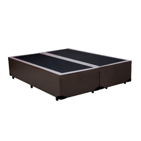 Base Box Queen Bipartido Homequeen Corino Marrom 40x158x198
