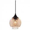 Ver imagem 2 de Lustre Pendente Vidro E Cristal Ambar Bancada Lavabo Alz29 + Led 7w