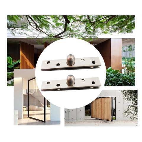 Kit 2 Dobradiças Pino Pivotante Aço Inox Porta Giratória 360° -100x18mm Facil Negocio Importadora 2d