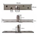 Ver imagem 2 de Kit 2 Dobradiças Pino Pivotante Aço Inox Porta Giratória 360° -100x18mm Facil Negocio Importadora 2d