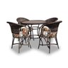 Conjunto de Mesa Fibra Sintética Amsterdã - 4 Poltronas e Mesa - Tecido Revieira Marrom - 1