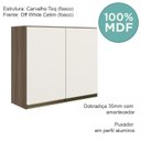 Ver imagem 4 de Armario Aereo 2 Portas Mdf 80 Cm Kali 12211 Carvalho Toq Off White Cetim Nicioli