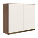 Ver imagem 1 de Armario Aereo 2 Portas Mdf 80 Cm Kali 12211 Carvalho Toq Off White Cetim Nicioli