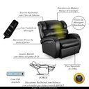 Ver imagem 3 de Poltrona do Papai Sala de Cinema Reclinável Kylie Elétrica Botão com Led Massagem USB PU Preto Brilh
