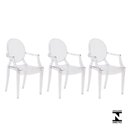 Ver imagem 1 de Kit 3 Cadeiras Louis Ghost Transparente Policarbonato