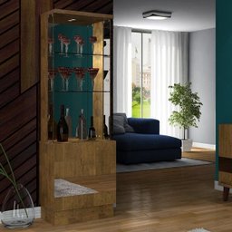 Cristaleira com Espelho 2 Portas com LED New Vina - 1