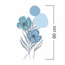 Ver imagem 3 de Adesivo Floral Boho Azul Estilo Nórdico 50x90 Minimalista Abstrato