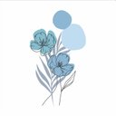 Ver imagem 2 de Adesivo Floral Boho Azul Estilo Nórdico 50x90 Minimalista Abstrato