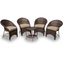 Ver imagem 1 de Conjunto de Poltronas Fibra Sintética Seul - 4 Poltronas + 1 Mesa Centro - Tecido Duna Deserto