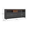 Rack para Tv 42" 2 Portas 2 Nichos Grafite/nogal - Hecol - 4