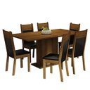 Ver imagem 2 de Conjunto Sala de Jantar Mesa Tampo de Madeira 6 Cadeiras Rustic/preto Augusta Madesa