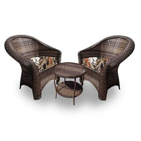 Conjunto de Poltronas Fibra Sintética Berlim - 2 Poltronas + 1 Mesa Centro - Tecido Revieira