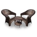 Ver imagem 1 de Conjunto de Poltronas Fibra Sintética Berlim - 2 Poltronas + 1 Mesa Centro - Tecido Duna Cru