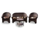 Ver imagem 1 de Conjunto de Sofás Fibra Sintética Berlim - 1 Sofá 2L + 2 Poltronas + 1 Mesa Centro - Tecido