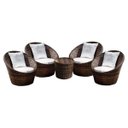 Ver imagem 1 de Conjunto de Poltronas Fibra Sintética Buenos Aires - 4 Poltronas + 1 Mesa Centro - Tecido Duna Cru