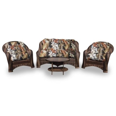 Conjunto de Sofá Fibra Sintética Bruxelas - 1 Sofá 2 L + 2 Poltronas + 1 Mesa Centro - Tecido