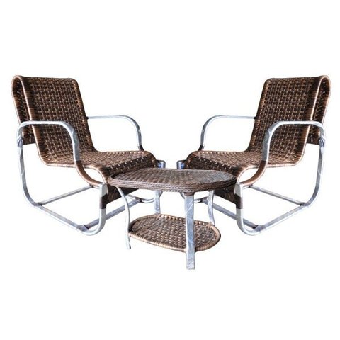 Conjunto de Poltronas Fibra Sintética Santiago - 2 Poltronas + 1 Mesa Centro