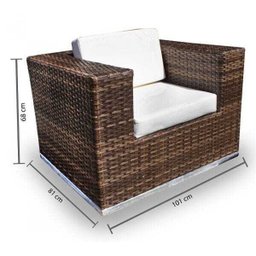 Conjunto de Sofás Fibra Sintética Cidade do Cabo - 1 Sofá 2L + 2 Poltronas + 1 Mesa Centro - - 3