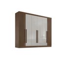 Ver imagem 2 de Roupeiro 6 Portas Ripado 6 Gavetas com Pés da Vinci Plus - D Doro Castanho/off White/ripado