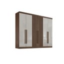 Ver imagem 1 de Roupeiro 6 Portas Ripado 6 Gavetas com Pés da Vinci Plus - D Doro Castanho/off White/ripado